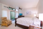 Master bedroom features king bed, flatscreen TV, large closet and dresser drawers